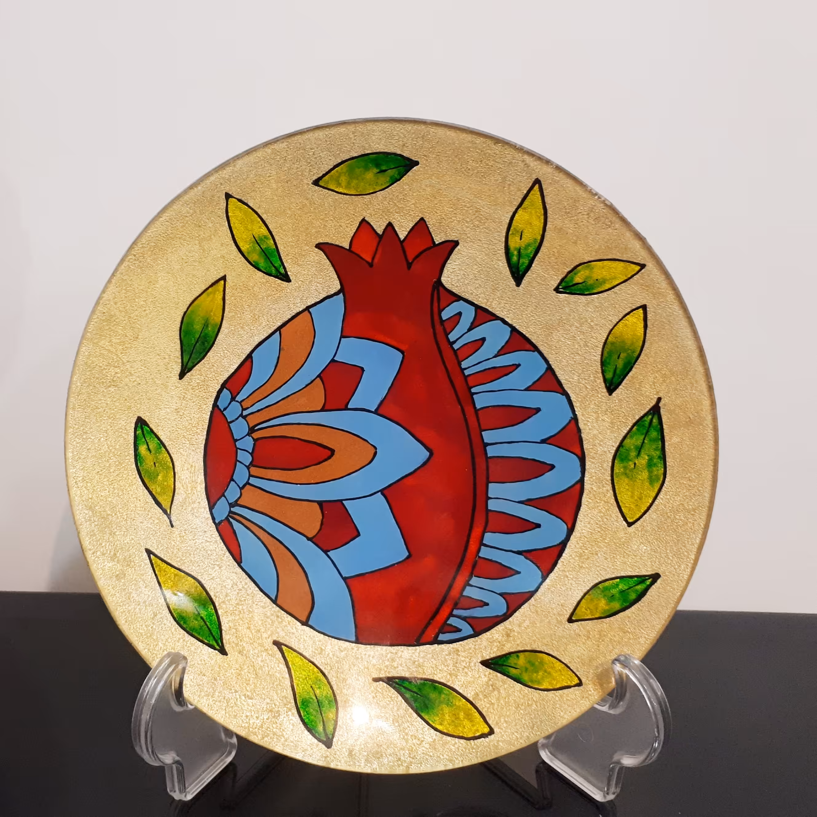 بشقاب ویترای طرح انار