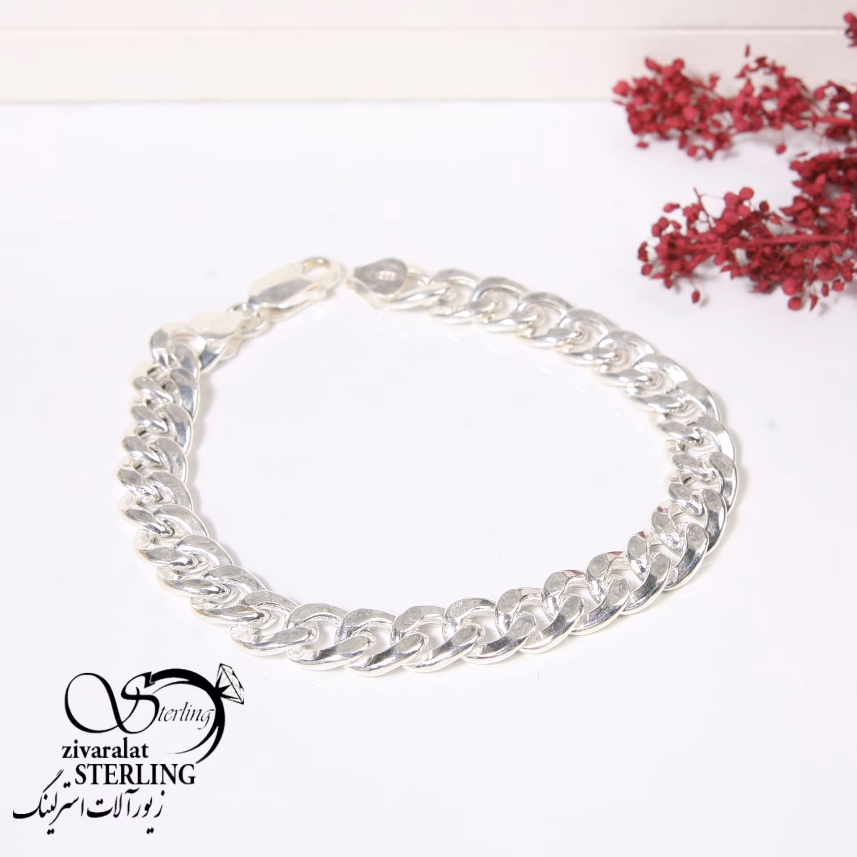 دستبند نقره طرح طلا کارتیر نقره ایی بدون حساسیت و ثبات رنگ بالا کد5063