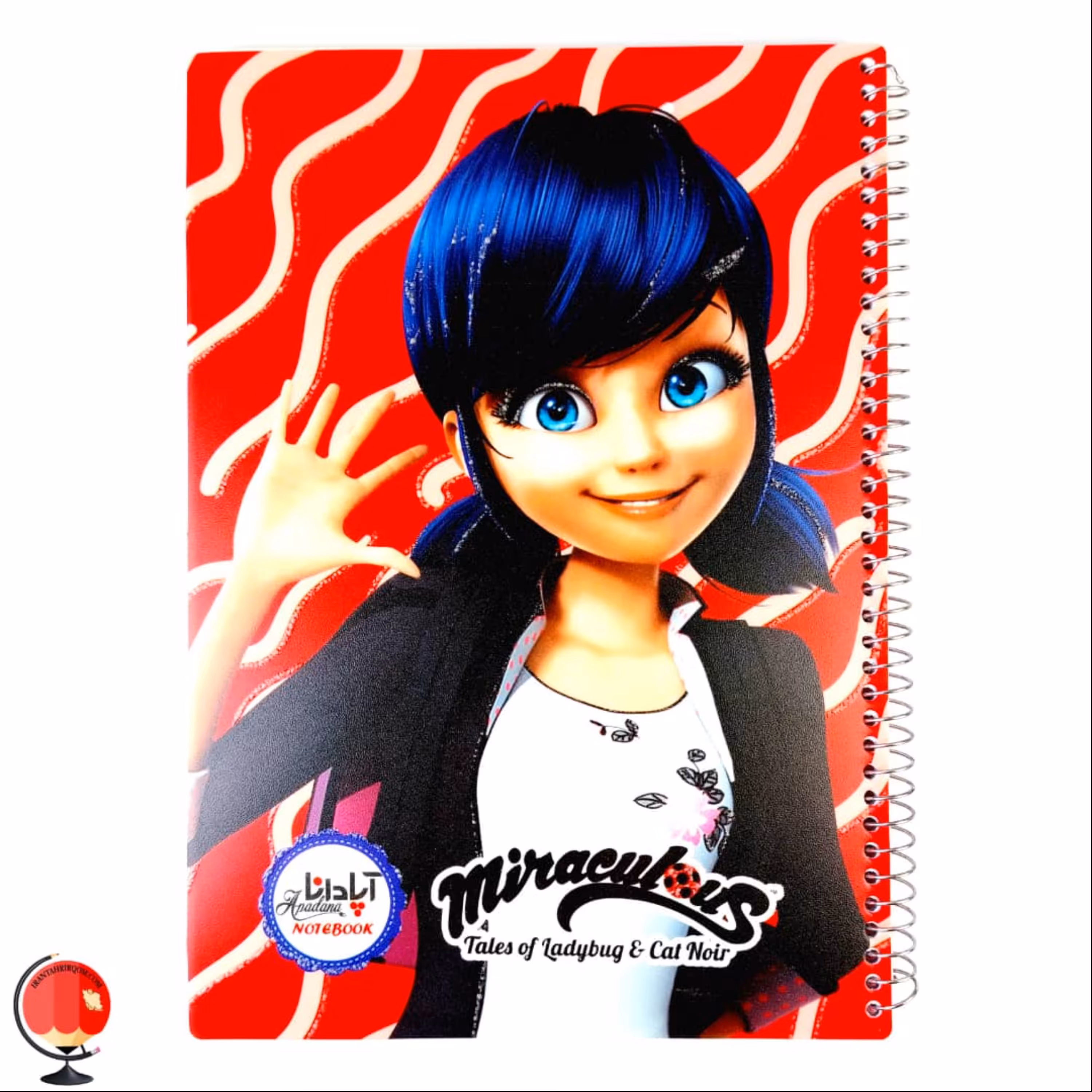 دفتر 50 برگ  نقاشی سیمی اپادانا  جلد طلقی طرح دختر کفشدوزکی کد3172