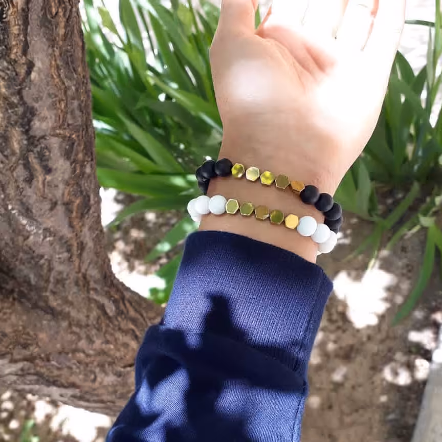 ست دستبند زنانه ومردانه اونیکس وحدید