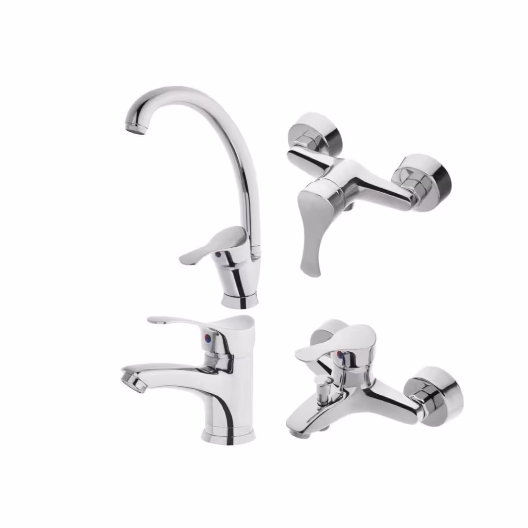 شیر آلات ست 4 تایی  مدل لاله با لوازم نصب و ارسال رایگان