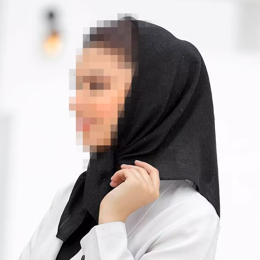 روسری وال اسلپ نگین دار قواره 75 نگین مشکی 