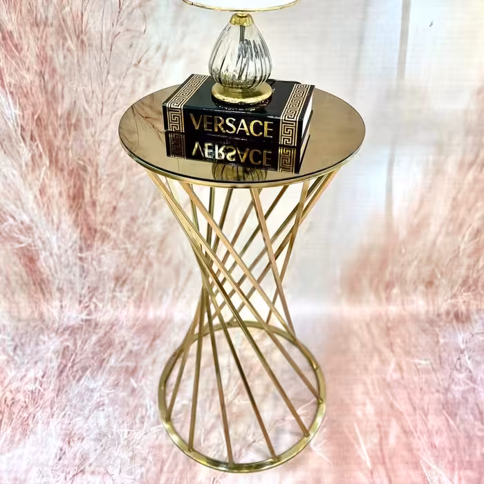 میز کنار سالنی طرح پیچ جنس فلز آبکاری پرداخت شده پس کرایه