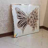 تابلو پروانه با آینه رزین 