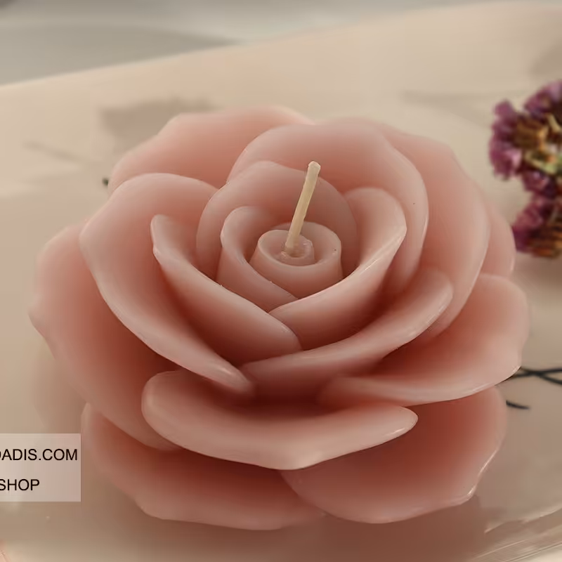 شمع گل رز صورتی ملایم
