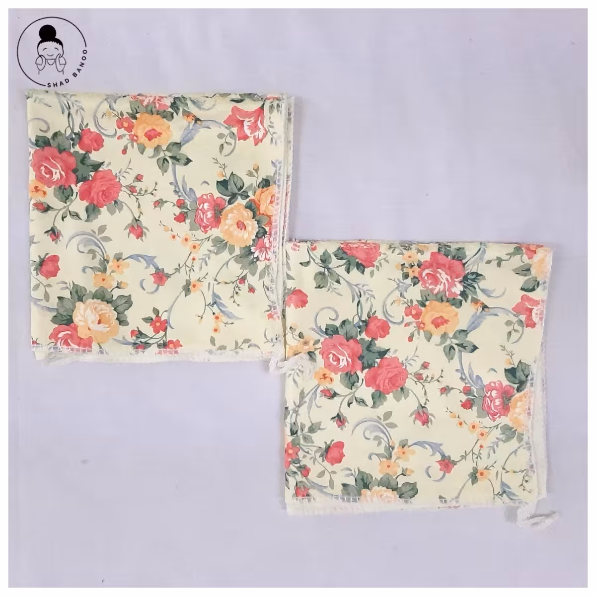 دستمال آشپز خانه گلدار آنجل نانو گرم بالا بسته دو تایی زرد