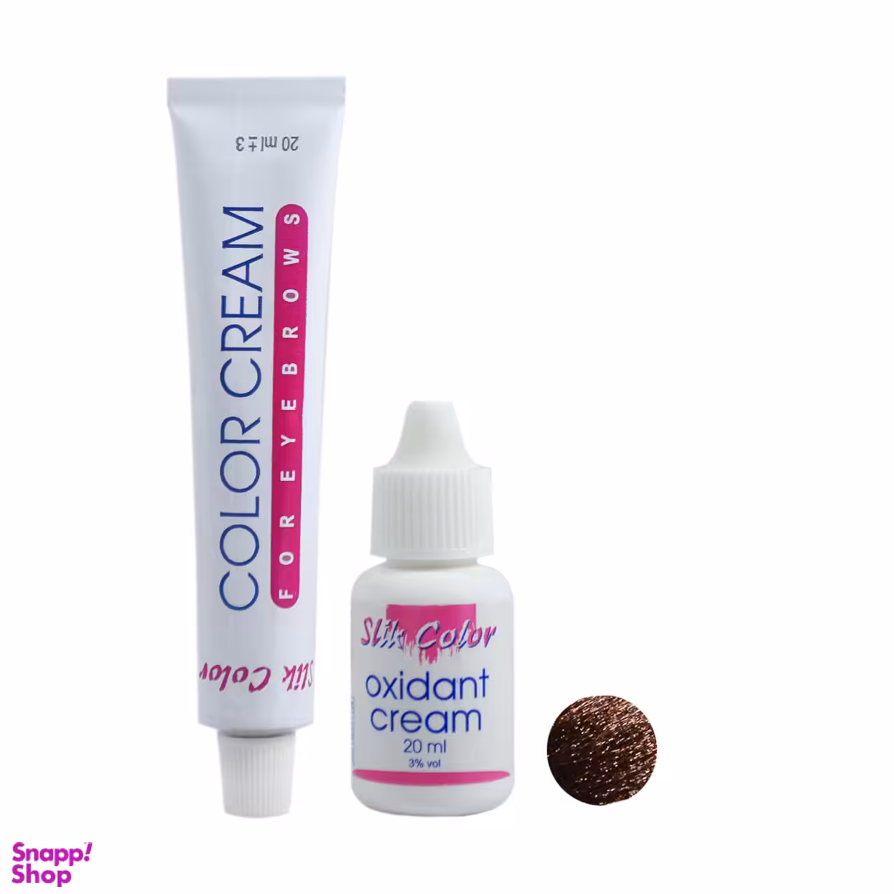 کیت رنگ ابرو سلیک کالر (Slik Color) شماره 6.53 رنگ کاکایویی تیره حجم 20 میلی‌لیتر