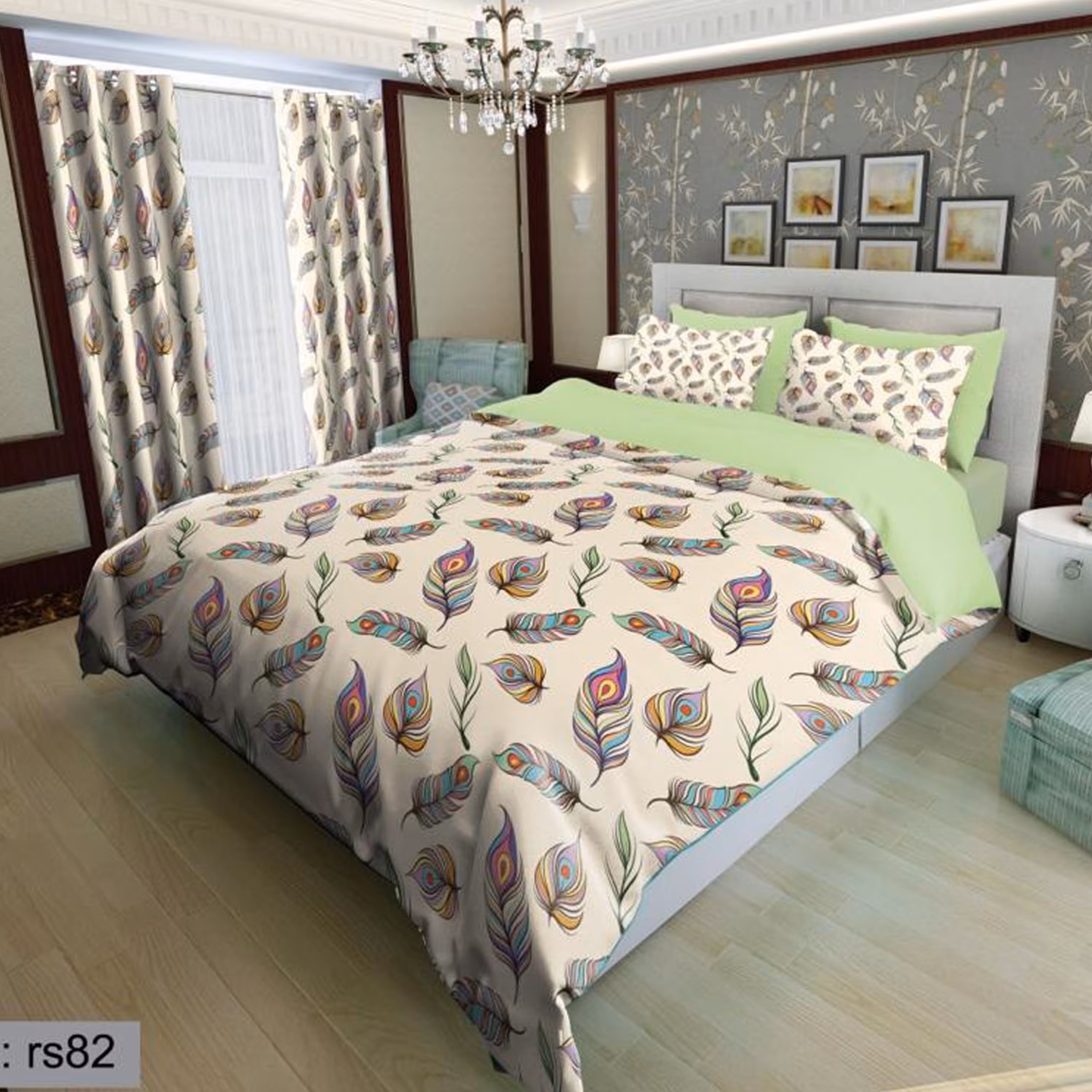 سرویس روتختی 1 نفره تنسل چاپی برندترک لند (Turk Land)  کد rs 82