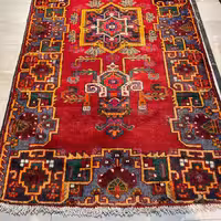 فرش قدیمی دستبافت طرح فردوس آنتیک ابعاد 216در 120 