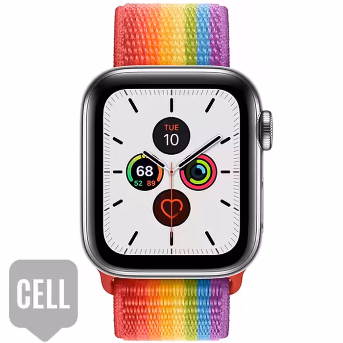 سری 5 استیل سلولار زنانه Stainless Steel Case with Pride Sport Loop - Hiapple.ir