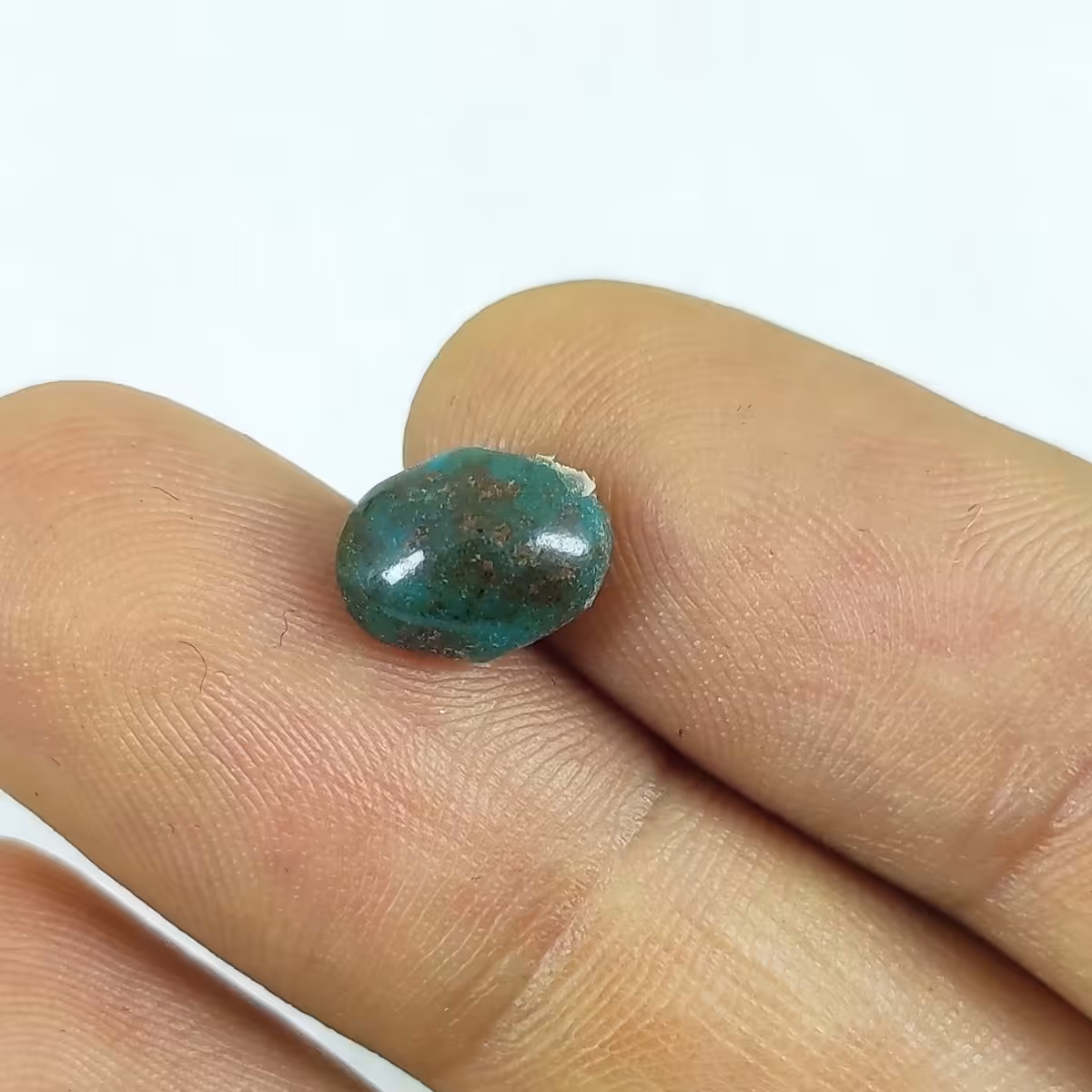 سنگ فیروزه نیشابور طبیعی بیضی مدل لونیکا کد PC5-6