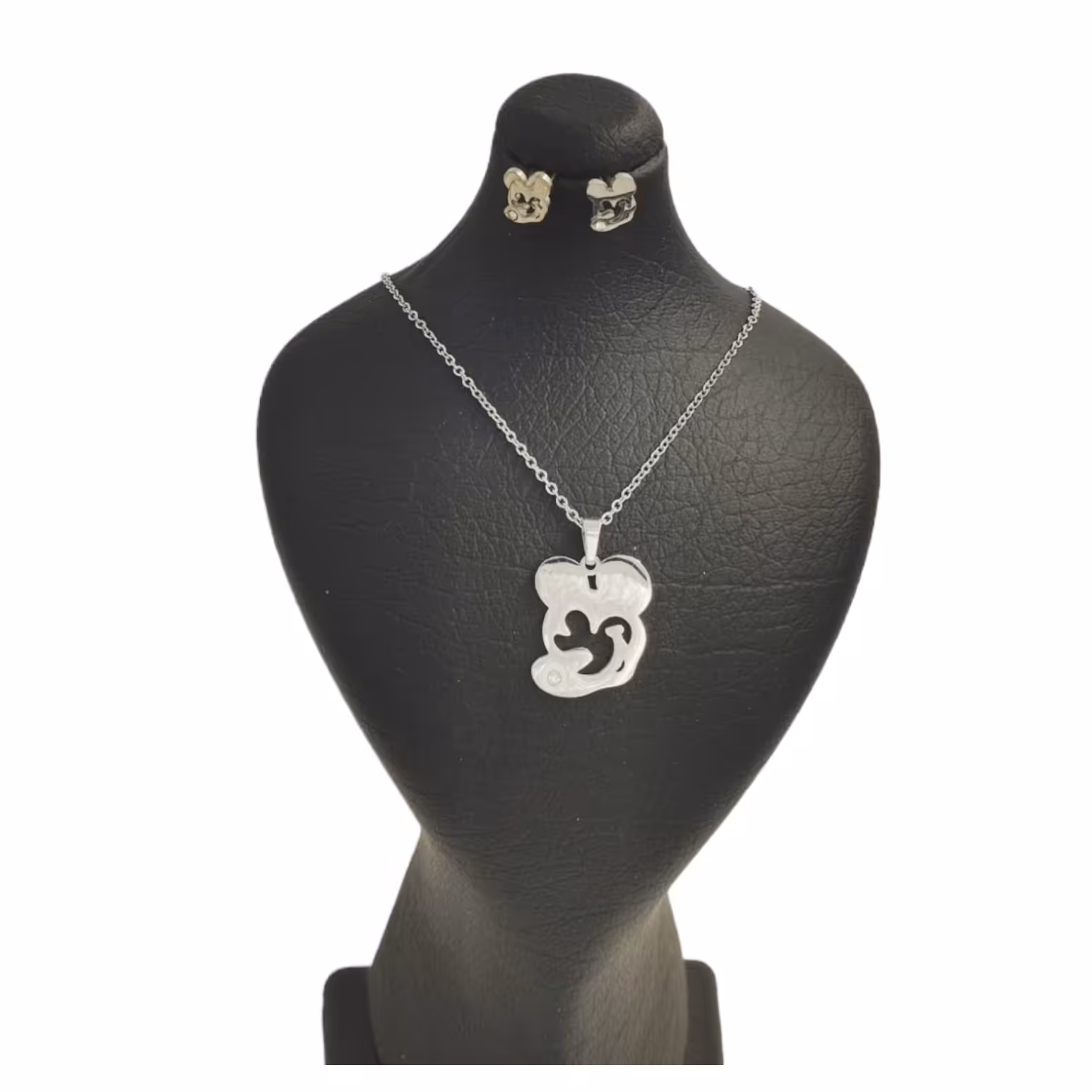 نیم ست استیل طرح میکی موز رنگ ثابت ضد حساسیت زیبا و شیک