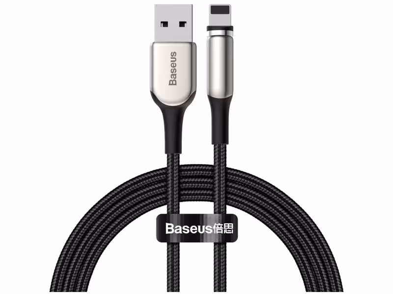 کابل لایتنینگ مگنتی 2 متری با توان 1.5 آمپر بیسوس Baseus Zinc Magnetic Cable Lightning  1.5A Charging CAMXC-I01