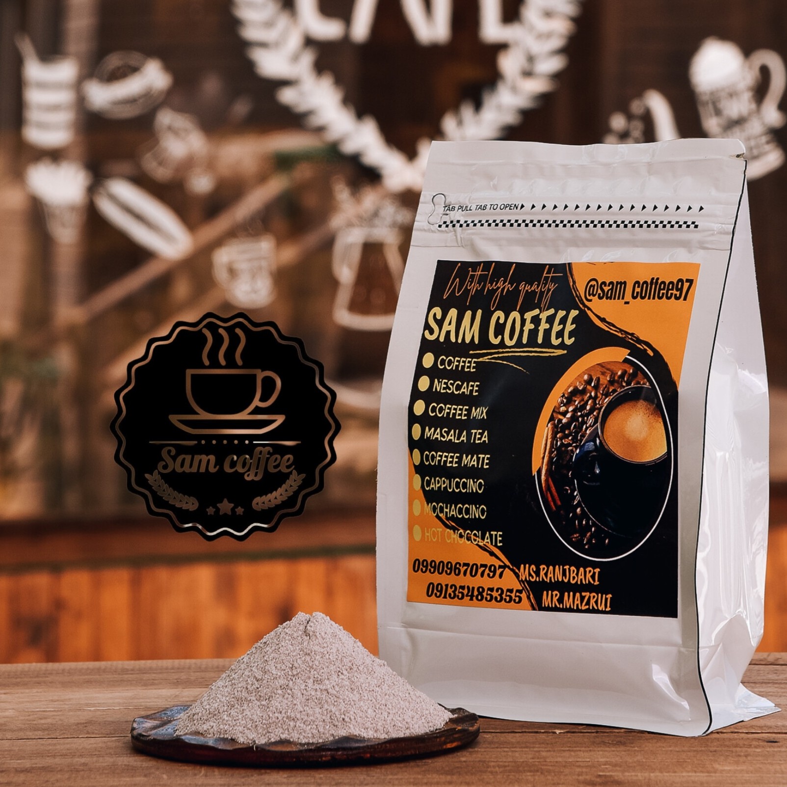 پودر کاپوچینو فله 500 گرمی sam coffee 