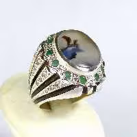 انگشتر عقیق شجر مصور، نام علی ع کاملا واضح و طبیعی