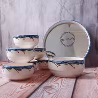 ست هفت  سین و مزه خوری 8 تکه  سرامیکی طرح  لاجورد 