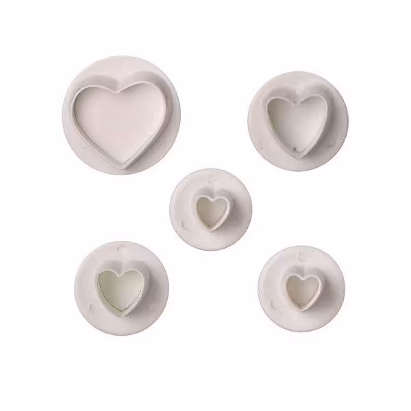 کاتر فشاری شیرینی پزی بهگز مدل قلب مجموعه 5 عددی

