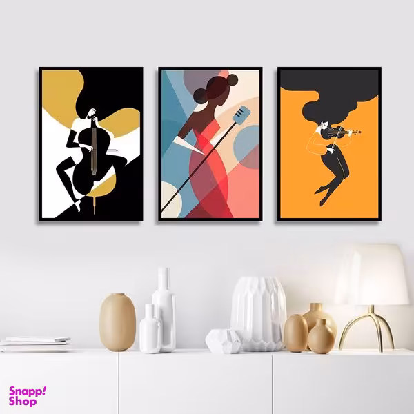 تابلو بکلیت طرح دکوری مدرن سبک مینیمال آرت مدل B-1497 مجموعه 3 عددی