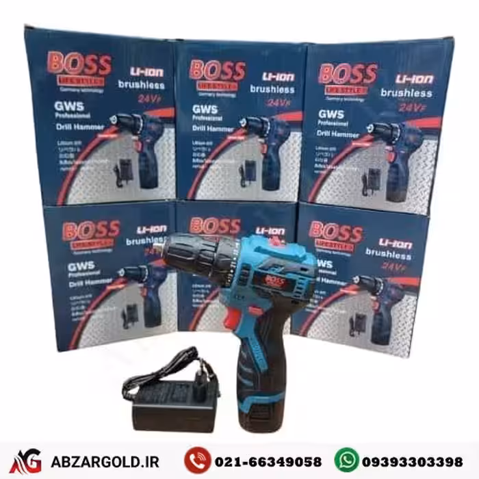 دریل شارژی 24 ولت براشلس باس مدل Bs3032