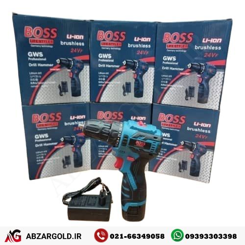 دریل شارژی 24 ولت براشلس باس مدل Bs3032