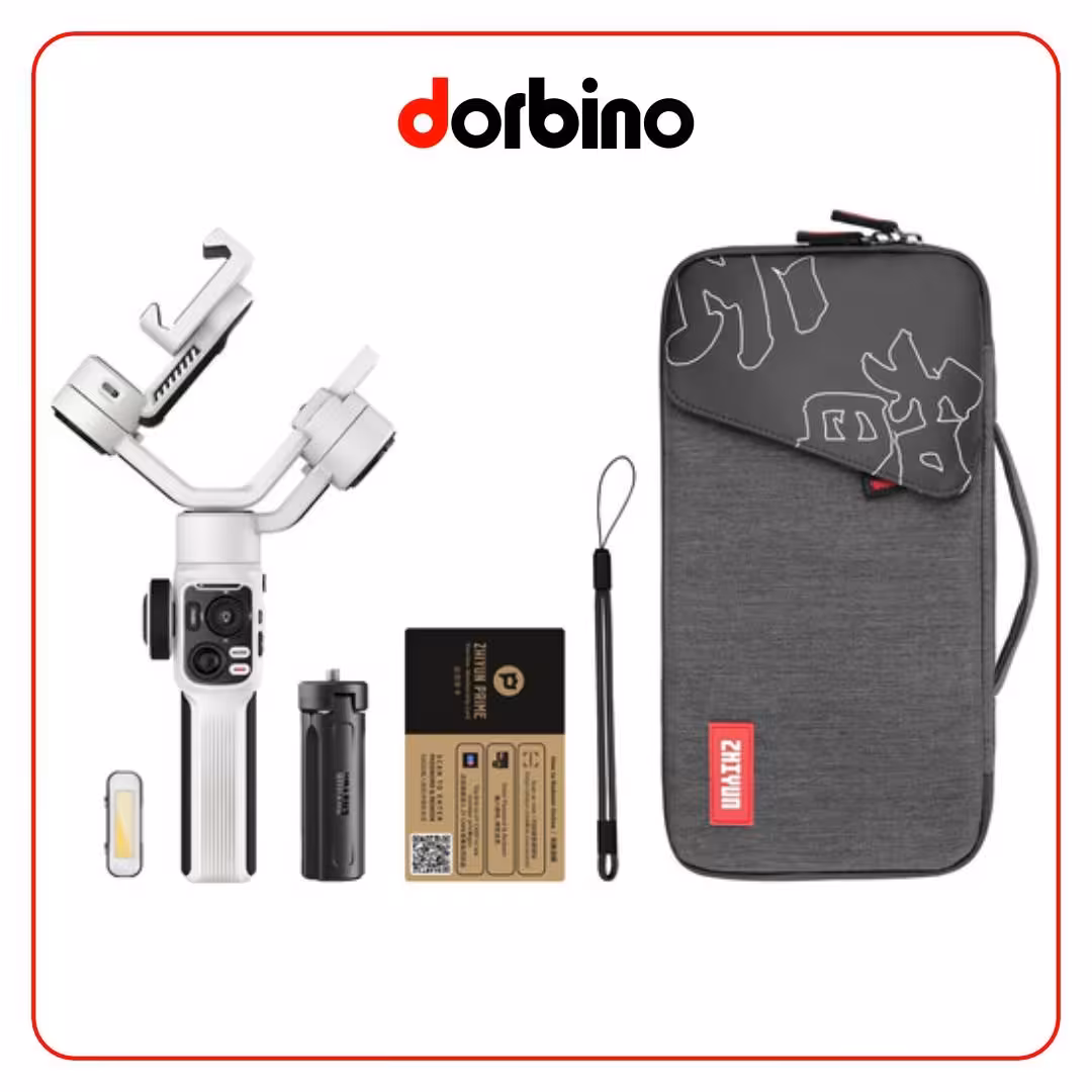 گیمبال موبایل ژیون تک پک کمبو Zhiyun-Tech SMOOTH 5S Pro Smartphone Stabilizer Combo (White) - فروشگاه دوربین دوربینو