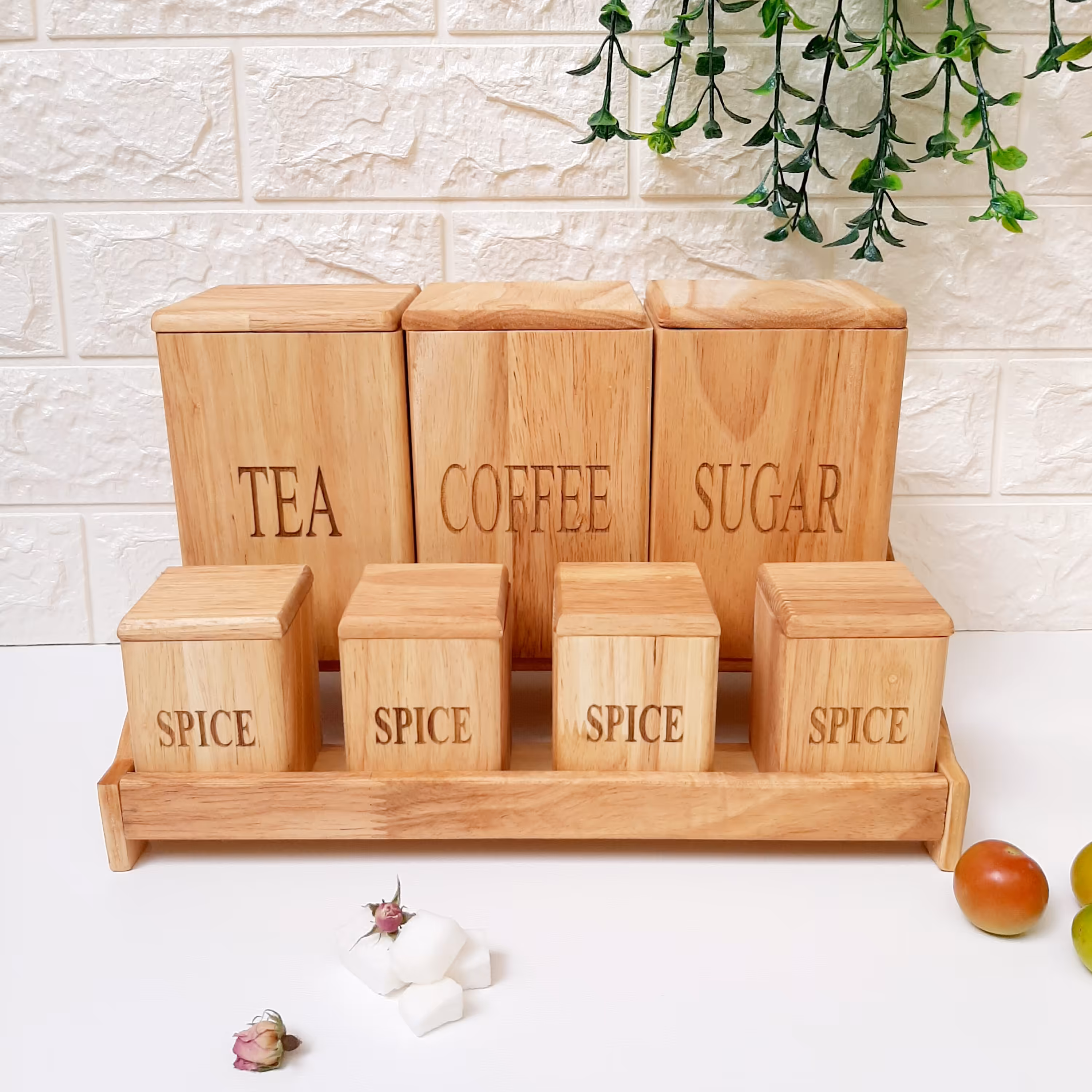 ست بانکه پاسماوری چوبی به همراه استند دوطبقه