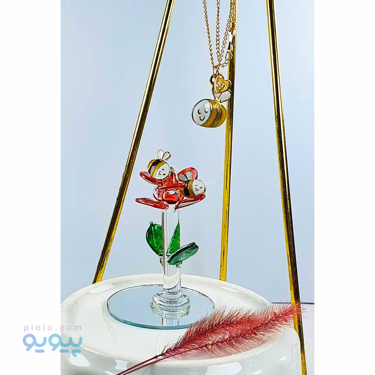 نیم ست گردنبند و گوشواره طرح زنبور