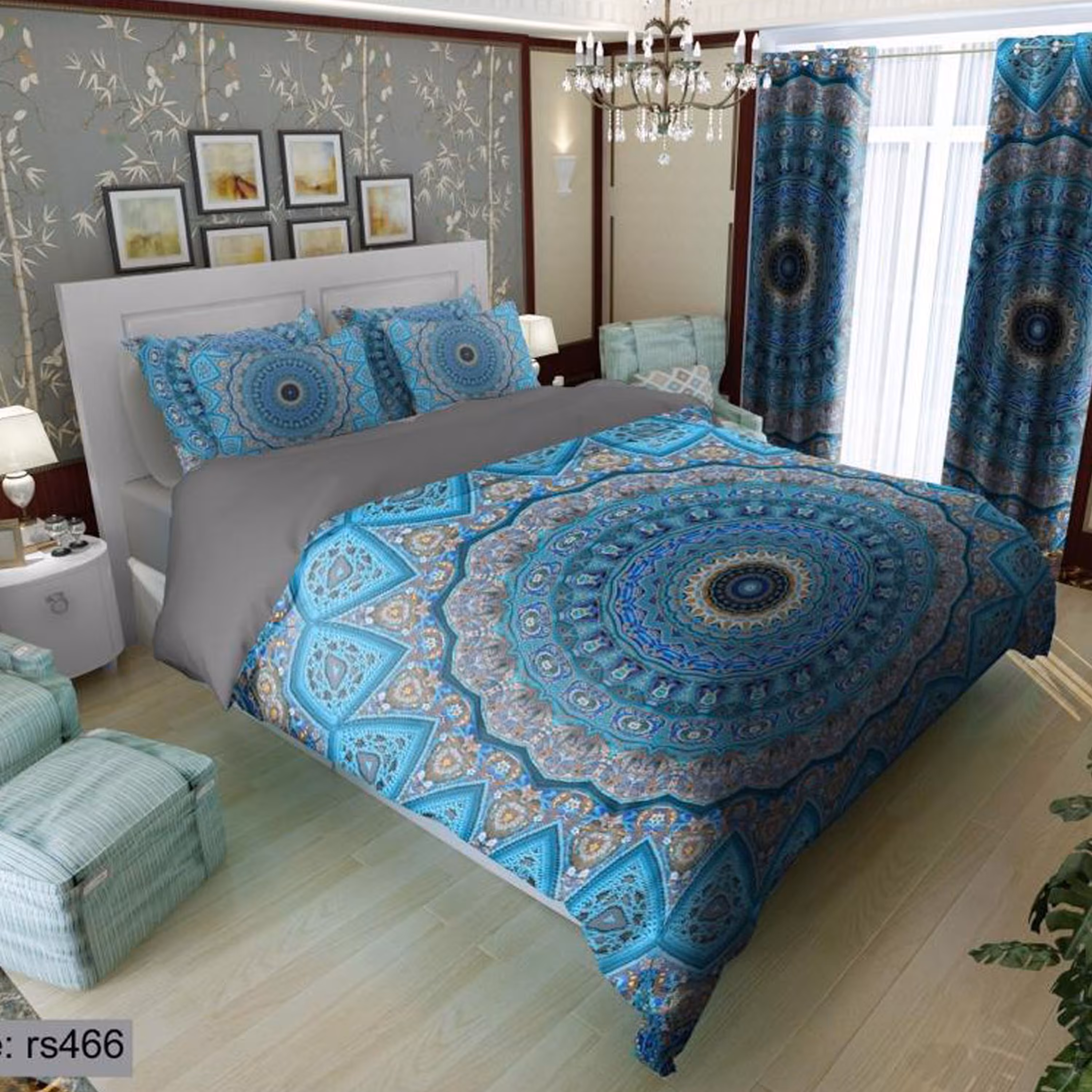 سرویس روتختی 1 نفره تنسل چاپی برندترک لند (Turk Land)  کد rs 466