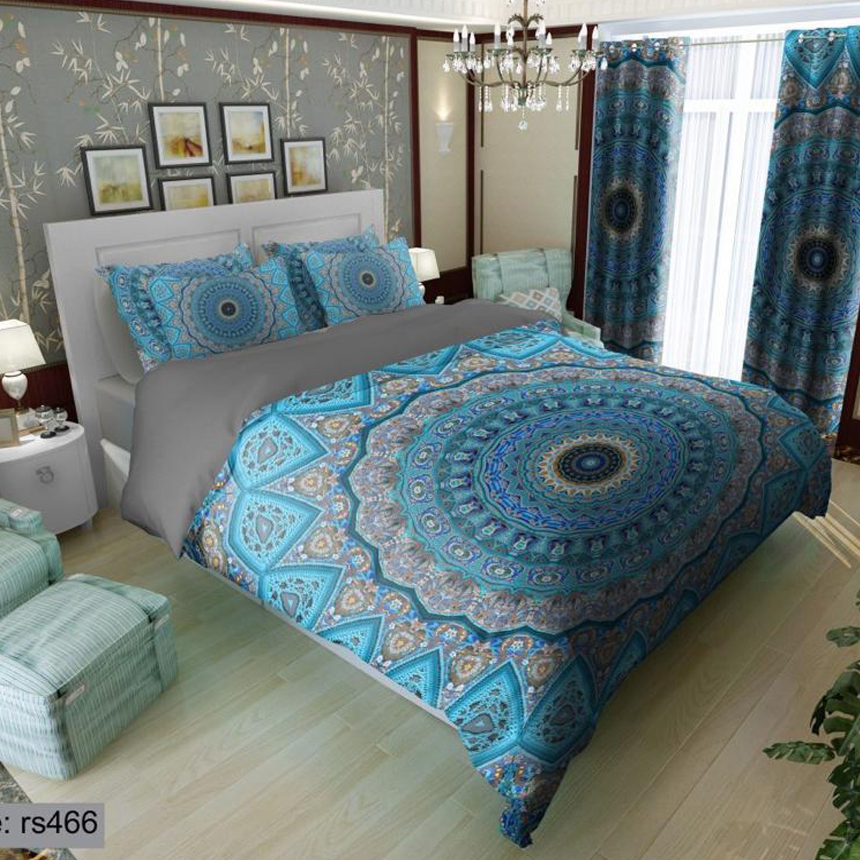 سرویس روتختی 1 نفره تنسل چاپی برندترک لند (Turk Land)  کد rs 466