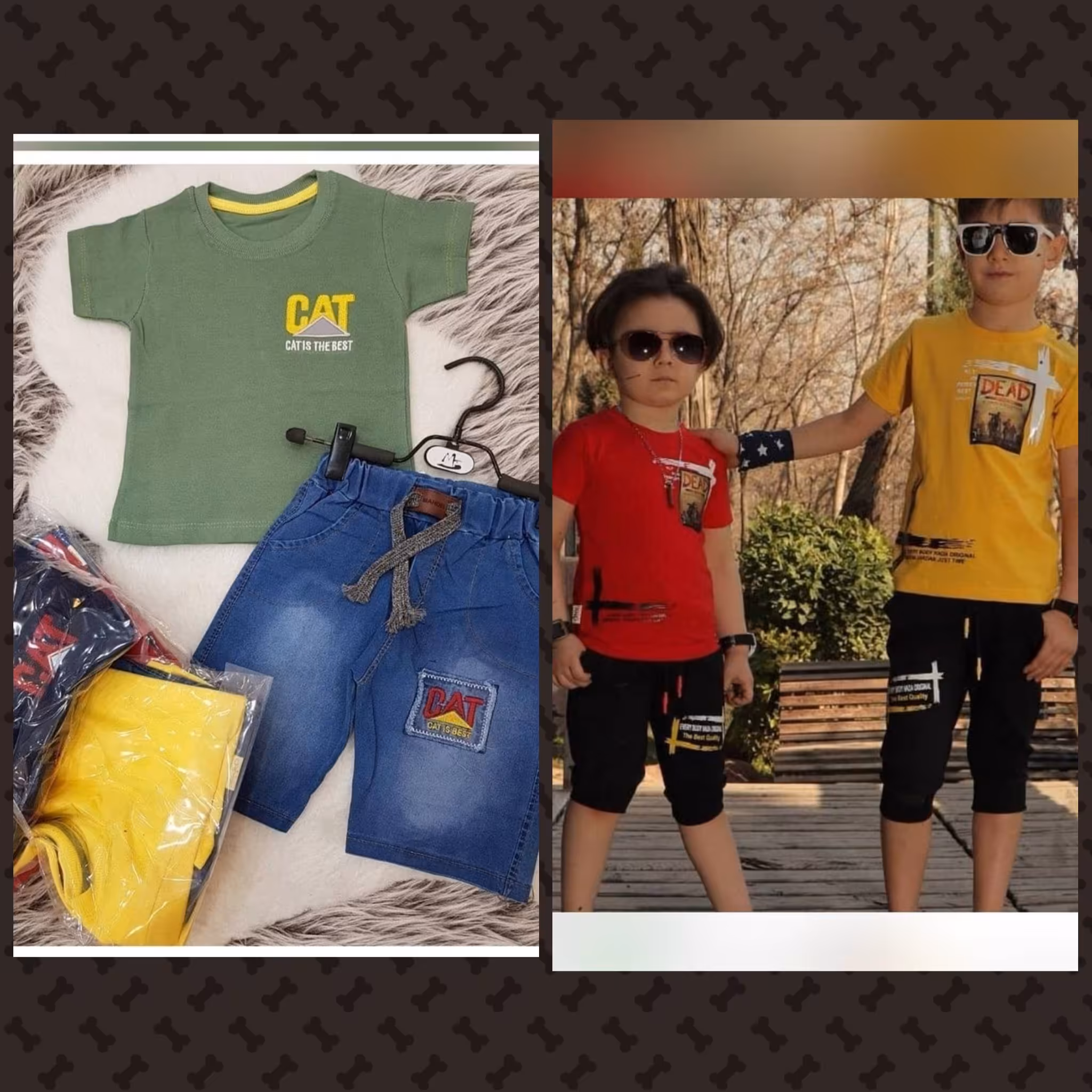 فروش ویژه پک دو عددی بلوز شلوارک پسرانه