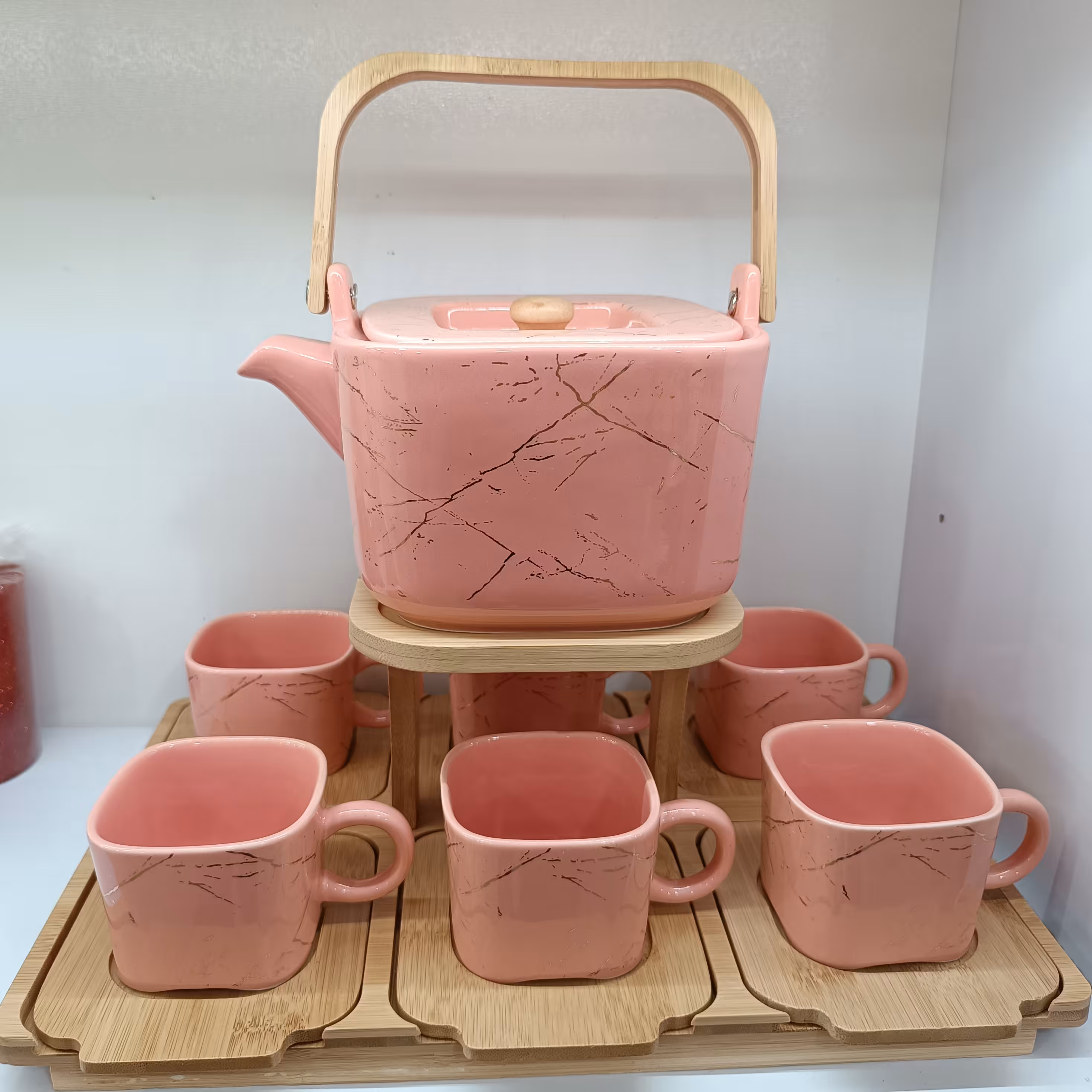 ست چای خوری ماربل استند دار 