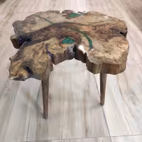 میز عسلی چوب و رزین سعادتمند m1008