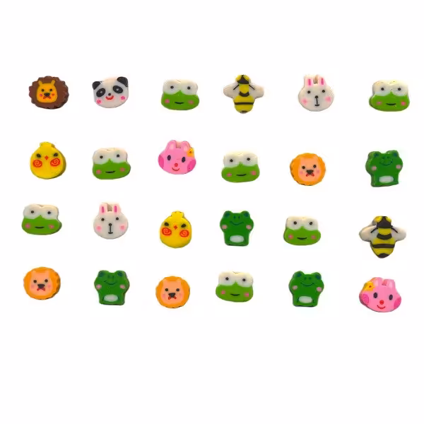 پاک کن مدل حیوانات طرح شیشه شیر بسته 24 عددی