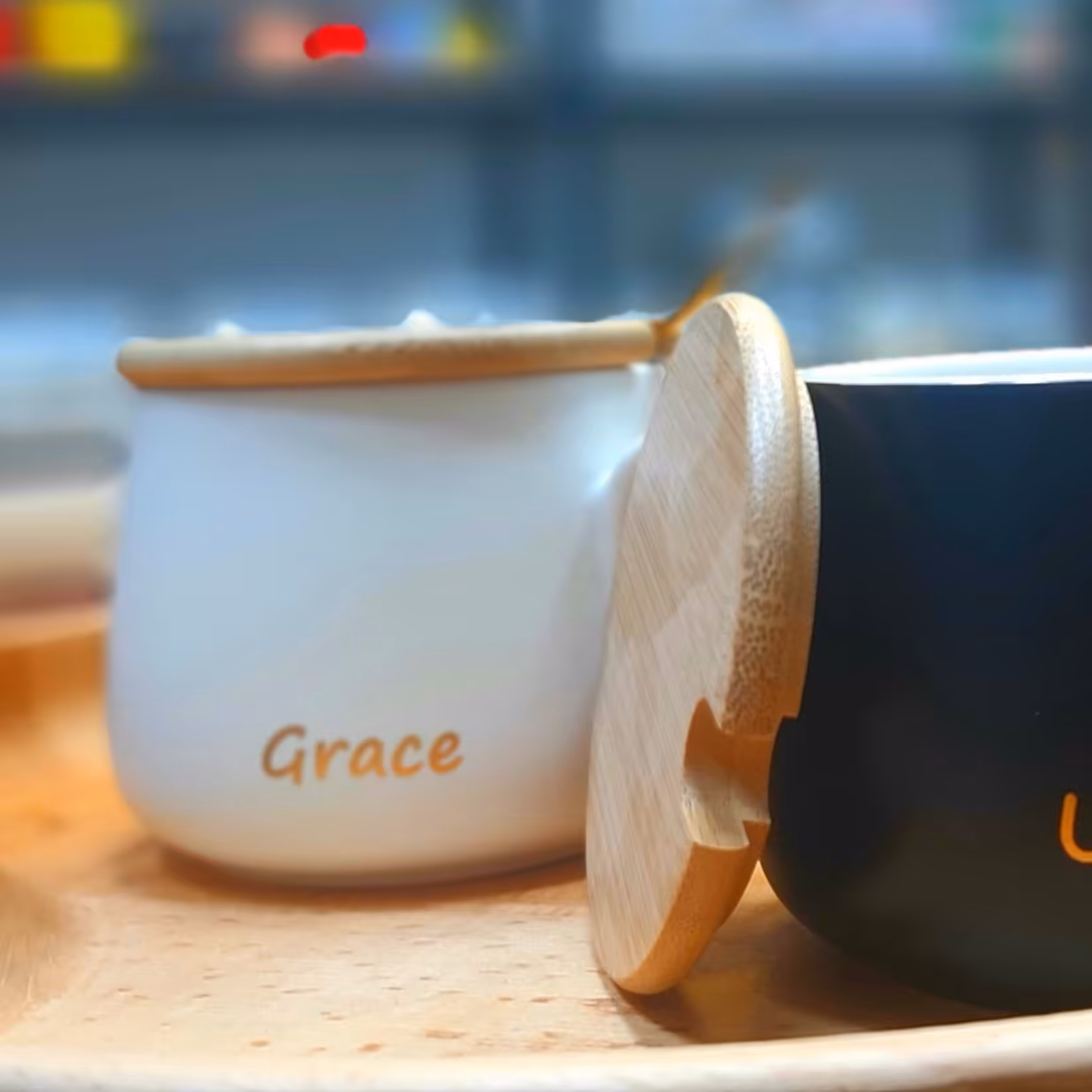 ماگ درب چوبی سرامیکی