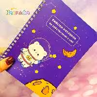 دفتر زبان دو خط 60 برگ خرس فضانورد | برند پانداک