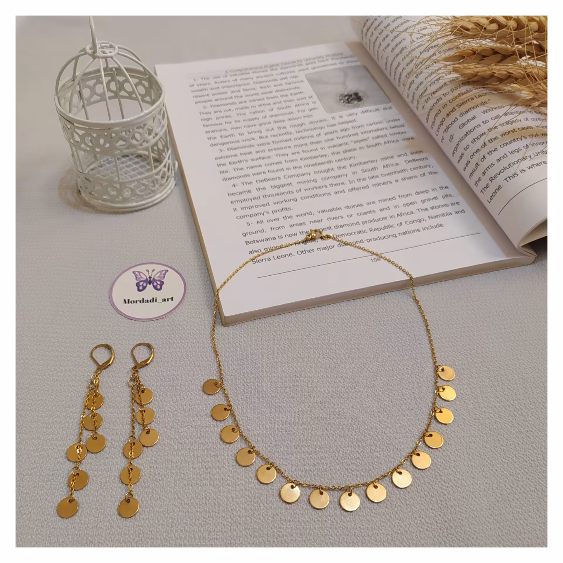 ست گردنبند و گوشواره سکه ای استیل