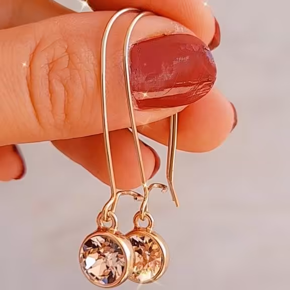 گوشواره تک نگین آویزدار