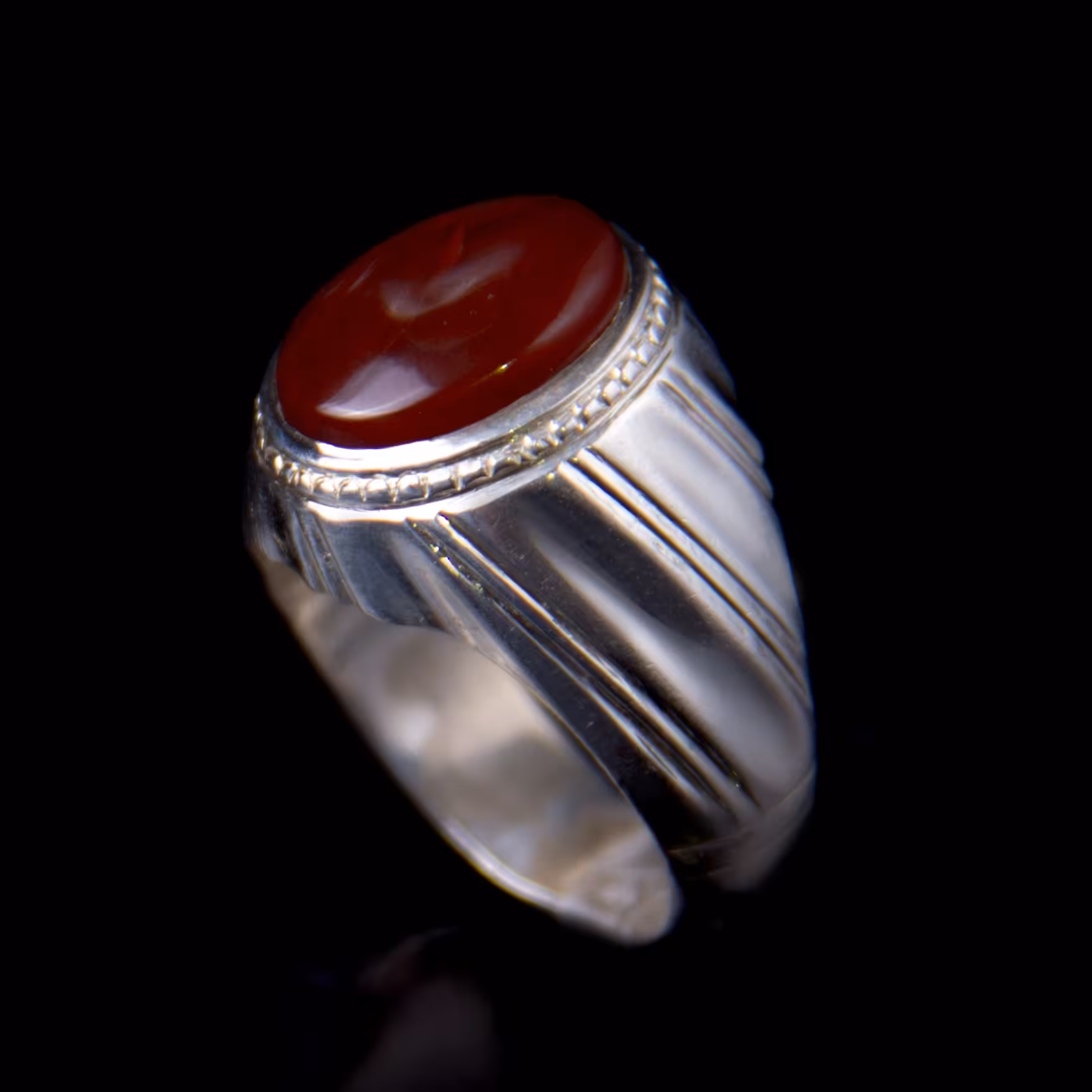 انگشتر نقره مردانه عقیق یمنی 2