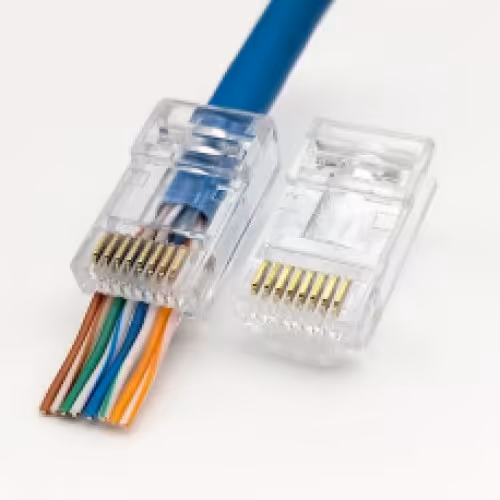 سوکت شبکه میان گذر با جک نشکن  cat 6 (open end)  بسته 100 عددی