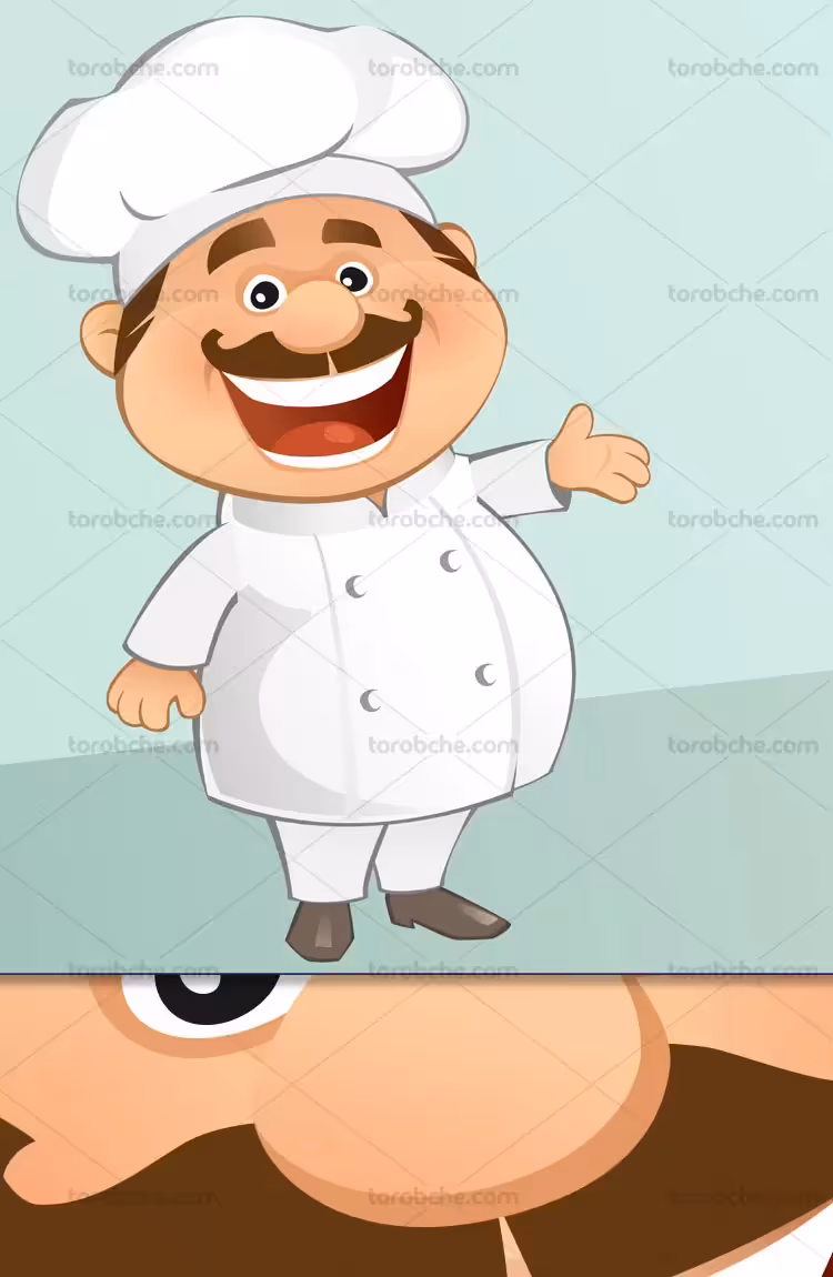 وکتور کاراکتر سرآشپز خندان | گرافیک با طعم تربچه