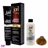 رنگ مو آیون (Ion) شماره 5.3 حجم 120 میلی‌لیتر رنگ قهوه ای طلایی روشن+اکسیدان نه درصدی حجم 180 میلی‌لیتر