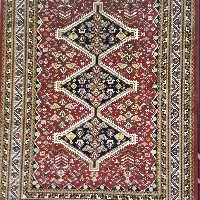 فرش پاتریس  فرش گلیم عشایری400شانه طرح سه حوض لاکی قالیچه 4متری