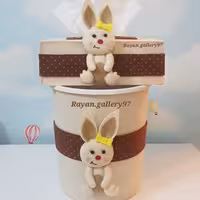 سطل و کاوردستمال کاغذی طرح خرگوش