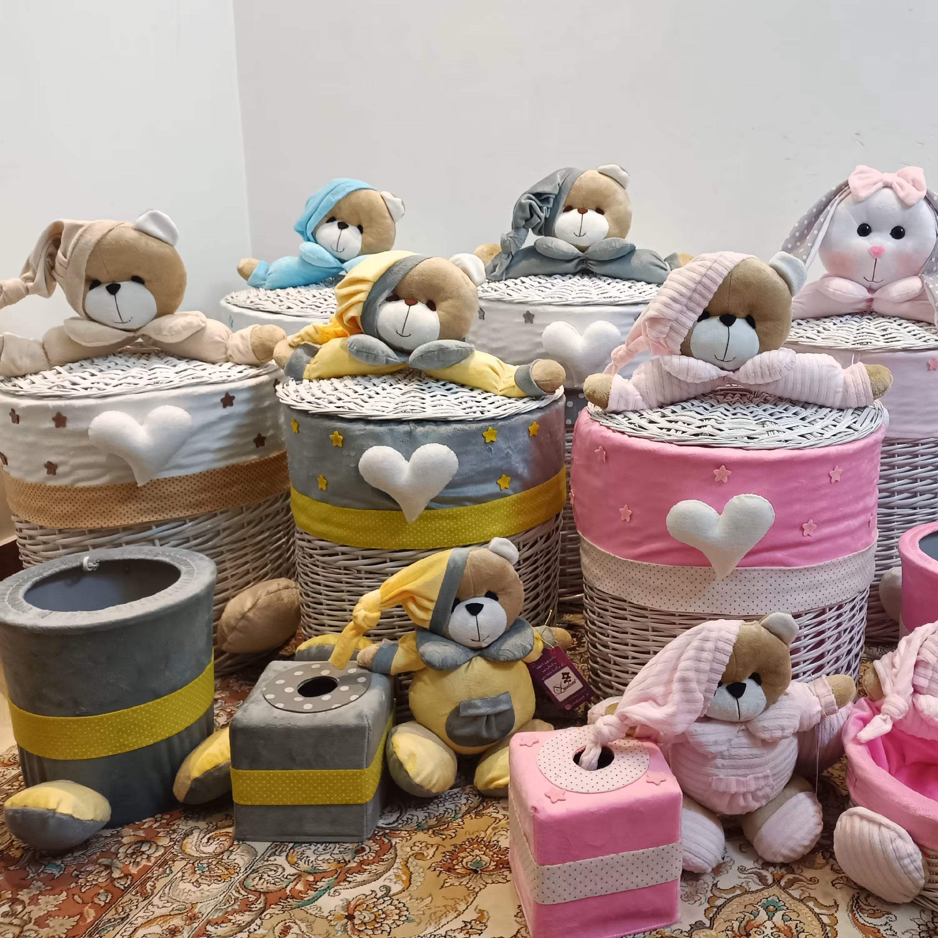 سبدحصیری لباس واسباب بازی طرح فانتزی نظم دهنده عالی و شیک و جادار اکسسوری اتاق کودک