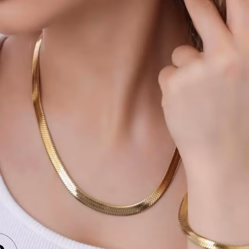 گردنبند ماری (طلایی) با عرض 5میل