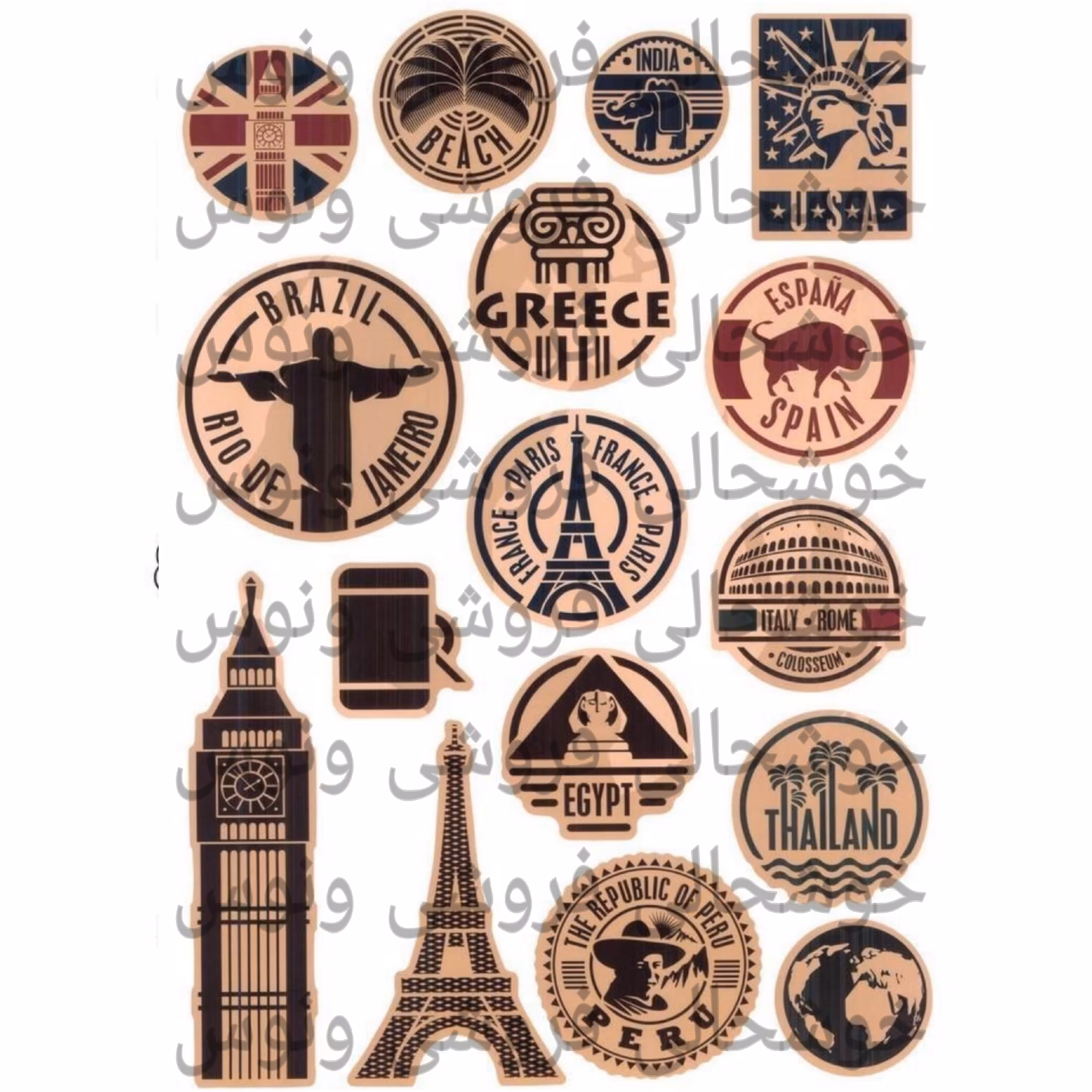 پک استیکر کلاسیک ( برچسب) مناسب برای بولت ژورنال و لپ تاب ، قاب گوشی 