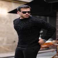 پلیور مشکی مردانه بیش از حد زباله های لباس بافتنی بافته تسالونیکی سیاه Valiberta