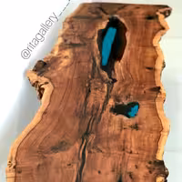 میز جلو مبلی روستیک چوب عناب با پایه فلزی مات ریتاگالری