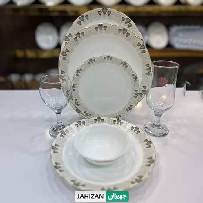 سرویس آرکوپال 26 پارچه مدل ولنتاین طوسی