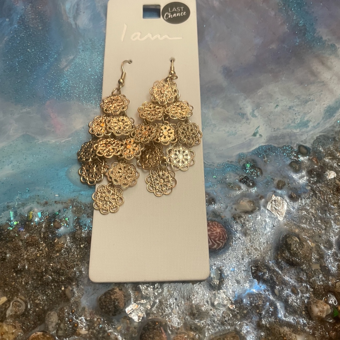 گوشواره طلایی اویزی گل